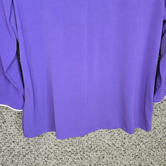 Susan Graver Top Womens Small Purple Liquid Knit Scoop Neck Blouse 3/4 Sleeve - Picture 5 of 7